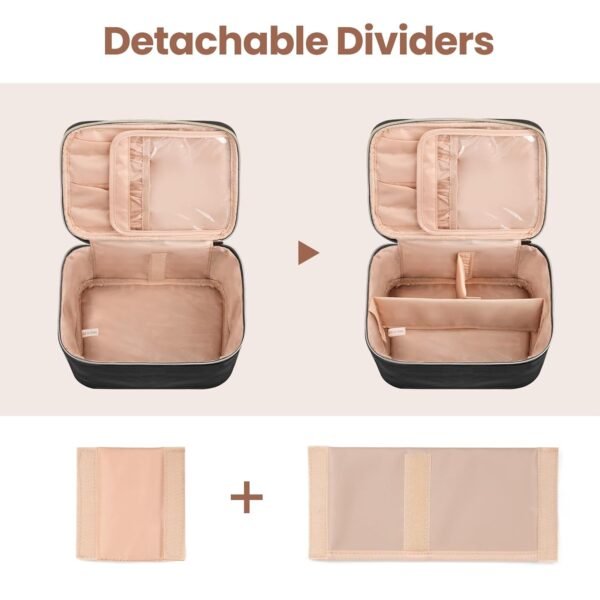 61xRTOT28dL._SL1500_.jpg OCHEAL Makeup Bag, Large Capacity Travel Make Up Bag for Cosmetics Vertical Storage,Toiletry Bag for Skincare Makeup Organizer Bag