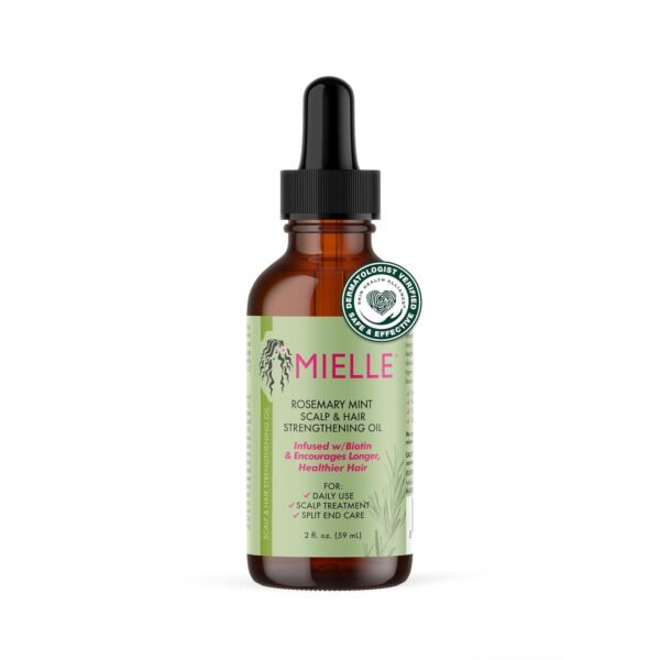 Mielle Organics Rosemary Mint Scalp & Hair Strengthening Oil for All Hair Types (2 Fl Oz)
