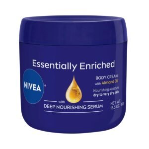 NIVEA Essentially Enriched Body Cream for Very Dry Skin with Almond Oil and Deep Nourishing Serum, 48-Hour Body Moisturizer, 13.5 Oz Jar