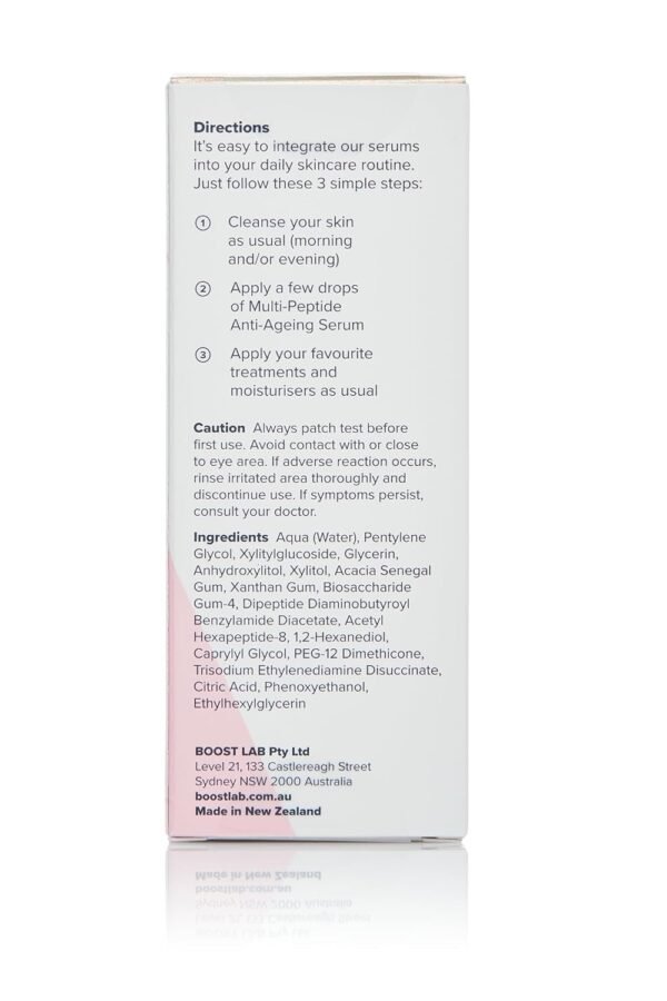 BOOST LAB Multi-Peptide Anti Ageing Serum - For Mens & Women - Reduce Wrinkle & Facial Lines - Provides Deep and Long-Term Hydration - Paraben Free, Sulphate Free, Fragrance Free - 30 ml (1 fl oz)