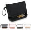 61yrX9NOKRL._SL1500_.jpg Ethereal Small Makeup Bag, 2 Layers Travel Makeup Bag with Makeup Brush Holder, Cosmetic Bag Black Make up Pouch for Women/Girls