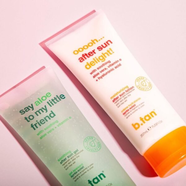 B.TAN After Sun Lotion | Ooooh Aftersun Delight - Aloe Vera & Hyaluronic Acid, Sun Burn Pure Skin Relief, Moisturizing, Soothing, Face & Body Cream, 7 Fl oz