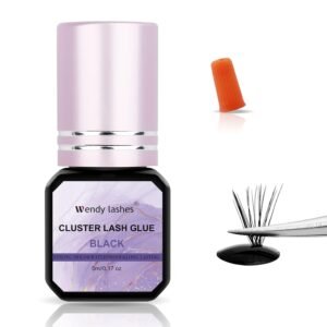 61yyH9k494L._SL1500_.jpg Lash Cluster Glue Eyelash Black Sensitive Fast Drying Waterproof Lashes-Glue Individual Long Lasting DIY Lashes Extension Strong Hold-for Using at Home(5ML)
