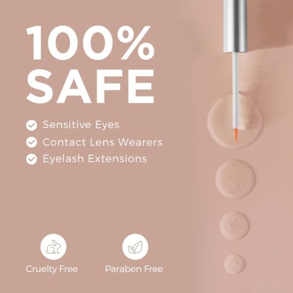 Eyelash Serum, Nutrient Formula Lash Serum Growths Fuller & Longer Looking, Clear Eyebrow Growth Serums With Mascara Tube Natural Formula Vegan & Cruelty-Free