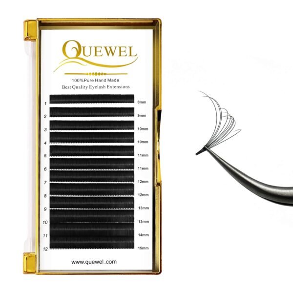 71FNi9tbGL._SL1500_.jpg QUEWEL Volume Lash Extensions, 0.03 0.05 0.07 C CC D DD Curl Easy Fan Lashes Mix 8-20mm Self Fanning Lash Extensions Blooming Volume Eyelash Extensions(0.07D Mix8-15)