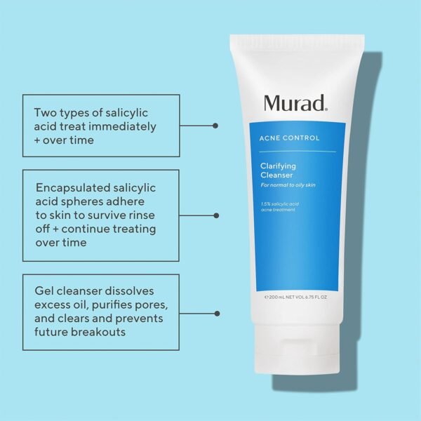 Murad Acne Control Clarifying Cleanser – Salicylic Acid & Green Tea Formula for Acne, Deep Pore Cleansing, Oil Control & Breakout Prevention for Clear, Balanced, Healthy-Looking Skin – 5 Fl Oz