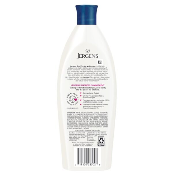 Jergens Skin Firming Body Lotion for Dry to Extra Dry Skin, Skin Tightening Cream with Collagen and Elastin, Dermatologist Tested, Hydralucence Blend Formula, 16.8 Oz