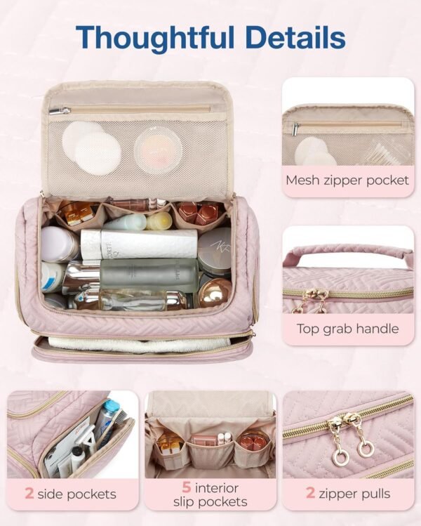 71pN1u3jFL._AC_SL1500_.jpg BAGSMART Travel Toiletry Bag, Large Wide-open Travel Bag for Toiletries, Makeup Cosmetic Travel Bag with Handle