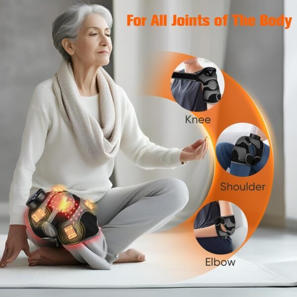 Upgraded Red Light Therapy Knee Brace - FSA HSA Eligible Knee Massager with 4 Vibration Areas, 660nm&850nm, Near Infrared Red Light Therapy Heated Device for Knee Elbow Shoulder Pain