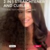 TYMO Thermal Brush Curling Brush - STYLUX 1.7 Inch Blowout Volumizer with Flexi-Fit for Hair Straightening, Heated Round Styler Tool, Hair Straightener and Curler 2 in 1, Dual Voltage, Metallic Gray