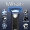 Manscape Body Trimmer for Men, Groin & Body Hair Trimmer, Ball Foil Shaver, Nose Hair Clippers, 3 in 1 Men's Waterproof Wet/Dry Groomer with Travel Case &Travel Lock, LED Display, Black