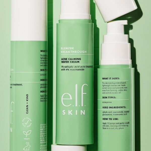 71-0IM-M0WL._SL1500_.jpg e.l.f. SKIN Blemish Breakthrough Calming Water Cream, Lightweight Blemish-Fighting Face Moisturiser, Prevents New Blemishes & Calms Skin