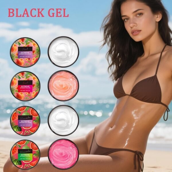 Luxury Intensive Tanning Gel - Haute Beauty Skin Care - Natural Tanning Accelerator Cream for Sunbeds and Outdoor Sun - Sweet Fruit Flavor (Watermelon - Pink, 100g/3.5Fl.oz)