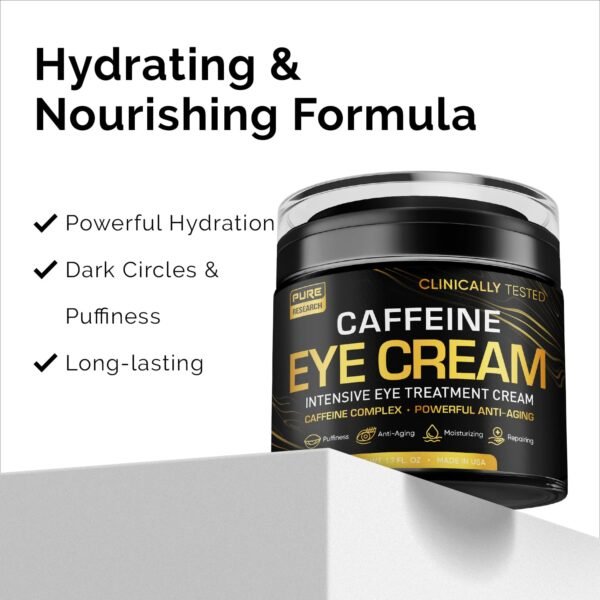 71-23gGoosL._SL1500_.jpg Caffeine Eye Cream For Anti Aging, Dark Circles, Bags, Puffiness. Great Under Eye Skin + Face Tightening, Eye Lift Treatment For Men & Women 1.7oz
