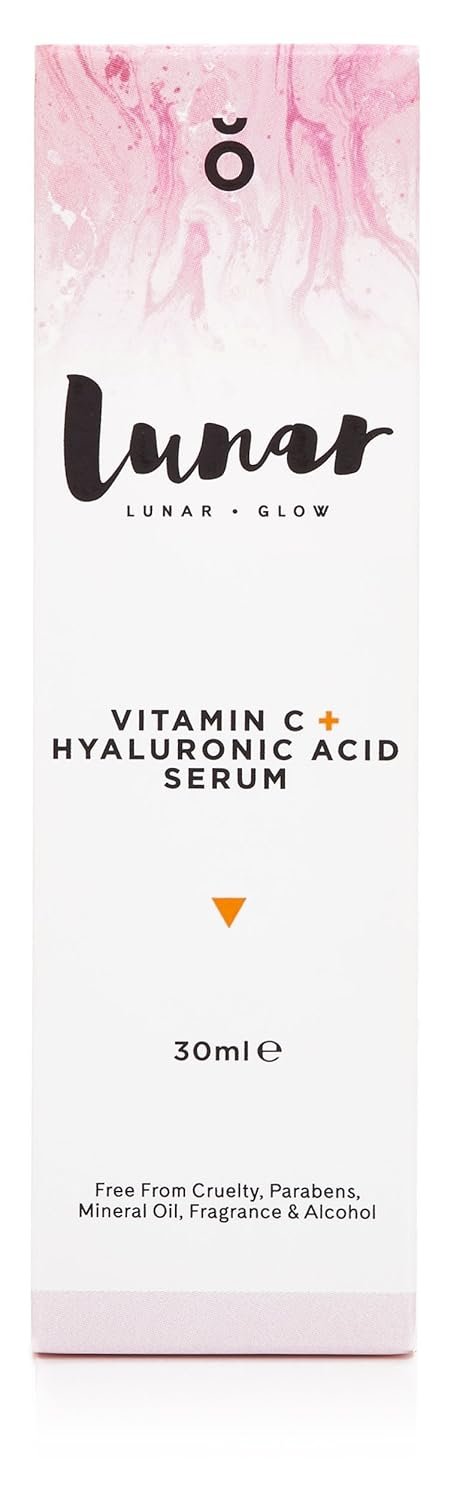 Vitamin C Hyaluronic Acid Serum by Lunar Glow. A Natural Anti Ageing Serum For Your Face & Skin. 1 fl.oz - 30ml.