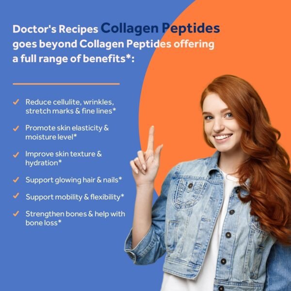 Doctor's Recipes Multi Collagen Peptides with Golden Turmeric, Vitamin C, Biotin, Hyaluronic Acid & Black Pepper, Collagen Supplements for Skin, Hair, Nail, Collagen for Women and Men, 90 Caps