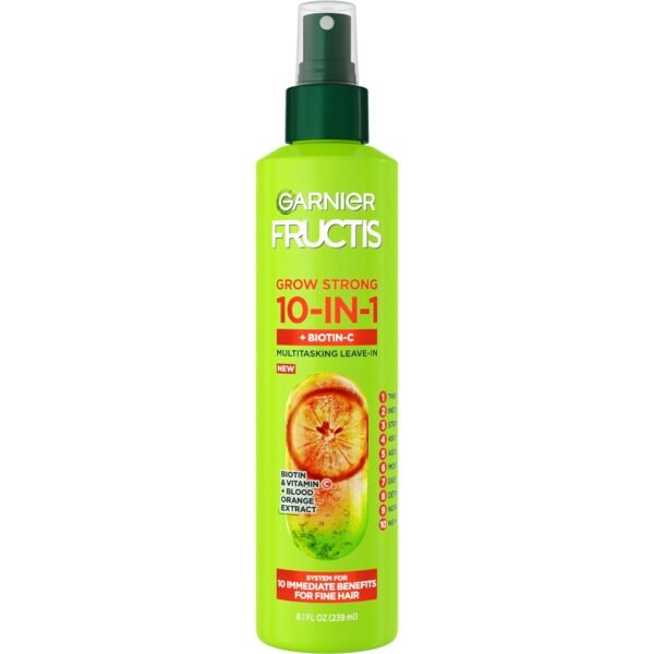 71-H8Fo1FeL._SL1500_.jpg Garnier Fructis Grow Strong Thickening 10-in-1 Spray, Biotin-C, 8.1 Fl Oz, 1 Count (Packaging May Vary)