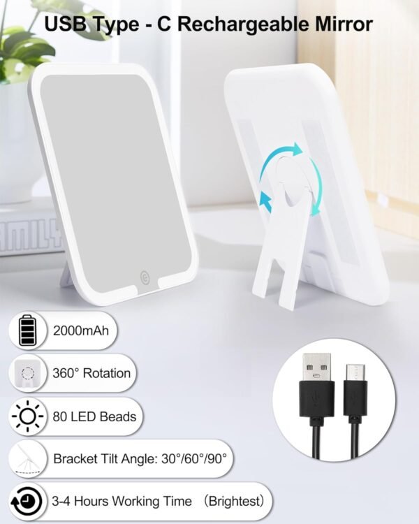 Chomeiu Makeup Bag with LED Mirror, Travel Makeup Case for Women and Makeup Artists Cosmetic Organizer Large Make Up Bags with Light Up Mirror, 3 Color Lights, Adjustable Dividers and Brush Holder