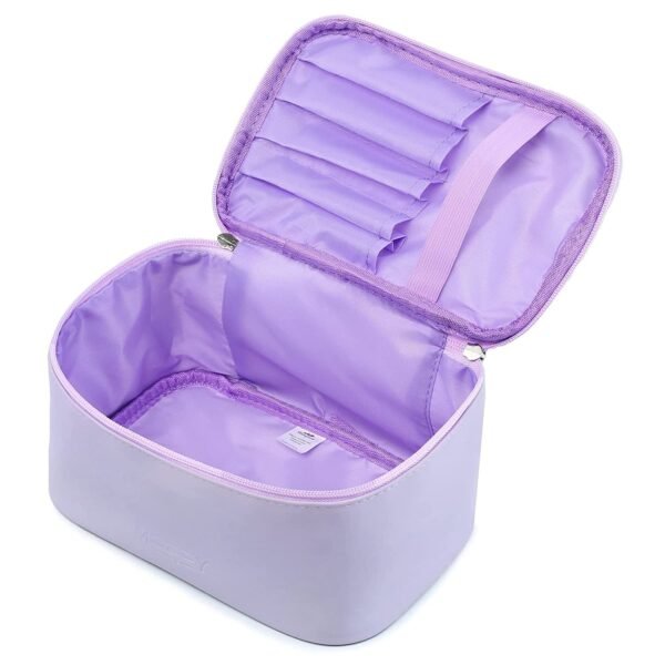 71-nTH95PwL._SL1500_.jpg Meiyuuo Makeup Bag Cosmetic Bags Small for Women Zipper Pouch for Purse Essentials Makeup Organizer Waterproof Cute (Light Lavender Purple)