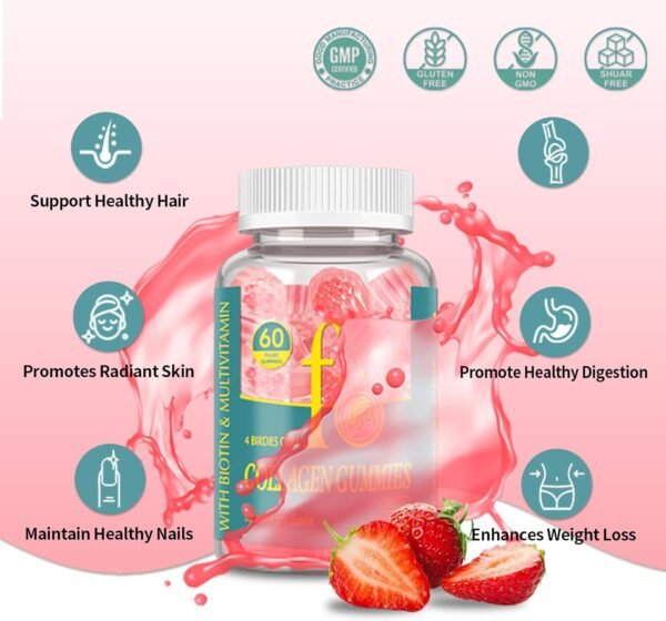 Collagen Peptides Gummies for Women Men Sugar-Free, Multi Collagen Peptides Hydrolyzed Protein Type I, II, III, V, X with Biotin Vitamin C A E D3 B6 B12 for Skin Hair Nails, Bone