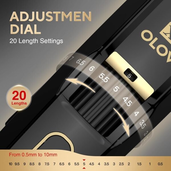 Men's Beard Trimmer - All-in-One Trimmer with Precision Dial - Premium Facial Hair Groomer - Adjustable 20 Length Setting, USB Recharge Dock, Cordless Waterproof Wet/Dry Clipper