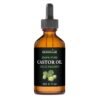 GreenIVe Castor Oil Organically Grown 100% Pure 4 fl oz Bottle Cold Pressed, Hexane Free, Eyelash and Eyebrow Growth Serum, Skin Moisturizer Detox and Wraps