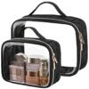 710GAQV1LpL._SL1500_.jpg PACKISM Clear Makeup Bag - TSA Approved Toiletry Bag with Handle Large Opening, Clear Toiletry Bags for Traveling Travel Essentials, Travel Bags for Toiletries, Black