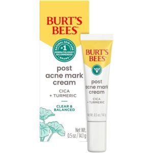 710umpfHFUL._SL1500_.jpg Burt’s Bees Post Acne Mark Cream for All Skin Types, Gentle Dark Spot Correcting Cream for Face, Formulated with Turmeric, 0.5 Oz.