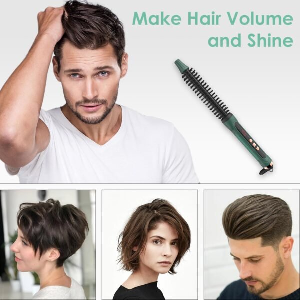 711-cZyCogL._SL1500_.jpg Mini Thermal Round Brush, 0.35 Inch Barrel Volume Heat Styling Brush for Men and Women Short Thin Curly Straight Hair, Heated Curling Iron,12 Temperature Setting (0.95 Inch with Bristles)