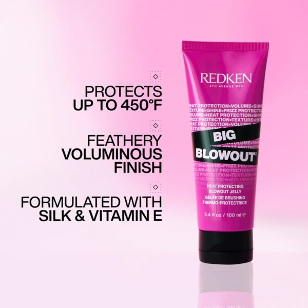 Redken Big Blowout Heat Protection Jelly For All Hair Types - Blowdry gel, Offers Shine and Texture with Frizz Control, Provides Volume for Fine Hair
