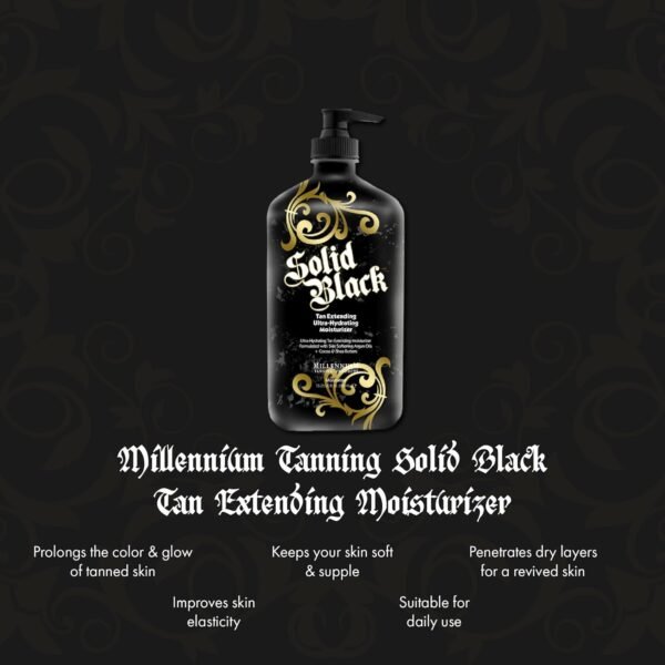 Millennium Tanning Solid Black Tan Extender Lotion - Hydrating After Sun Lotion, 18.25 Ounces