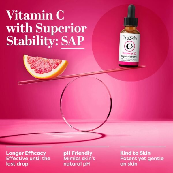 711KfbCVKgL._SL1500_.jpg TruSkin Vitamin C Super Serum - Niacinamide, Retinol, Hyaluronic & Salicylic Acid - All-in-One Anti Aging Serum for Face – Improve Appearance of Dark Spots, Firmness for Brighter Looking Skin, 2 Fl Oz
