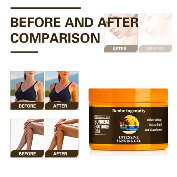 Luxury Intensive Tanning Gel, Natural Tanning Accelerator Cream Gel, for Sunbeds & Outdoor Sun (1pcs)