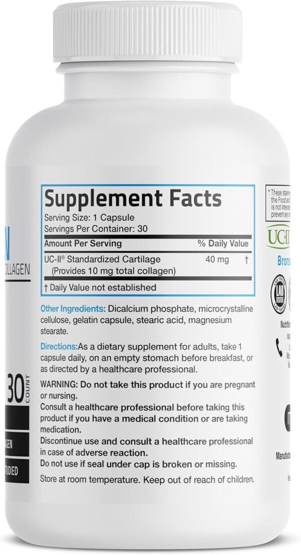 Bronson Collagen with Undenatured Type II Collagen, 30 Capsules