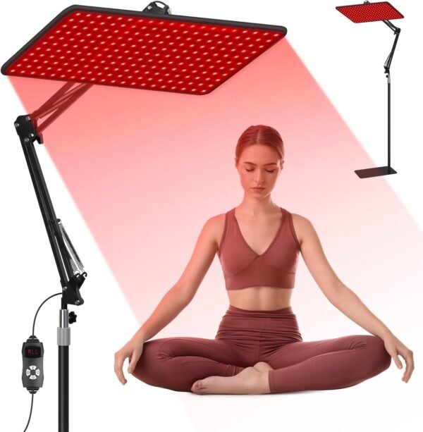 Red Light Therapy for Body and Face, 660nm 850nm 940nm Infrared Redlight-Therapy Lamp Device with Large Panel and Stable Stand at Home, Idea Gift for Women Wife Mom Sister Girlfriend