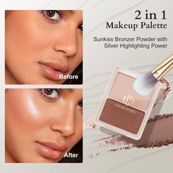 Color Nymph Makeup Set for Teens Girls with Cosmetic Bag, Full Face Makeup Kit For Women included 9 Color Eyeshadow Palette Concealer Liquid Blush Eyeliner Lipgloss