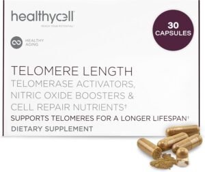711fhP7lJ4L._AC_SL1500_.jpg Healthycell Telomere Length Supplement - Anti-Aging Telomere Lengthening Supplements with Phytonutrients & Vitamins for Cellular Health - AC-11, Astragalus & Resveratrol - 30 Capsules