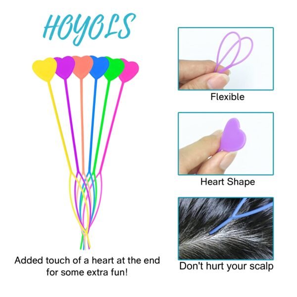 711icLJMh6L._SL1500_.jpg Hoyols Quick Hair Beader for Loading Beads Braid Stringer Hair Beading Tools Kit Ponytail Maker Styling Magic Topsy Tail for Kids Girls Colorful (12pcs Multi Color)