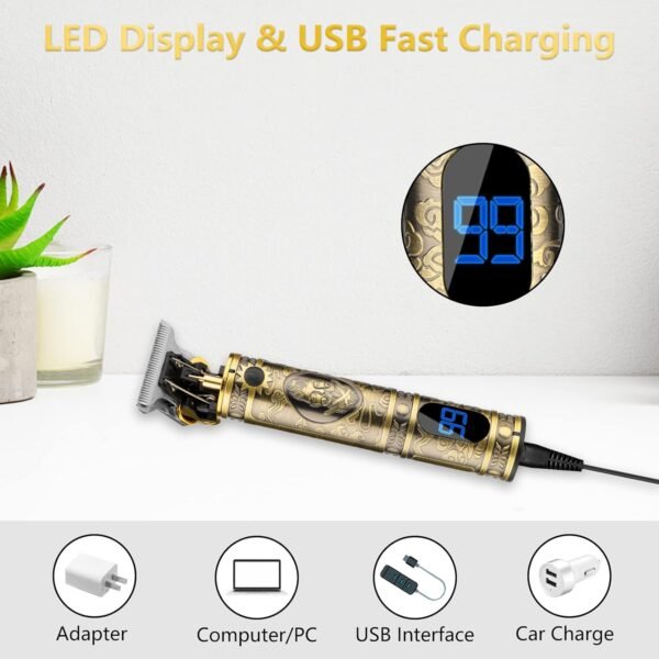 Professional Hair Trimmer for Men,Hair Clippers Nose Hair Trimmer Shaver Set,Cordless Barber Clippers,T-Blade Beard Trimmer Electric Shaver Razor for Men Haircutting Grooming Kit