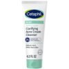 Cetaphil Acne Face Wash, Gentle Clear Clarifying Acne Cream Cleanser with 2% Salicylic Acid, Deep Cleans & Treats Acne Prone Skin, Skin Care for Sensitive Skin, 4.2oz