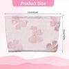 Makeup Bag Large Capacity Elegant Bow Preppy Cosmetic Bag Aesthetic Design Canvas Zipper Organizer Pouch Cute Roomy Pink Portable Toiletry Bag for Women Girls Travel Storage Accessories