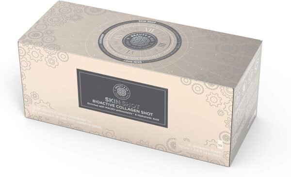 Beauty&GO Skin Shot - 10 Bottles x 100ml - Liquid Collagen Supplement - Anti-ageing Beauty Drink with Collagen 5000 mg, Hyaluronic Acid, Biotin, Niacin, Antioxidants, Vitamins and Minerals.