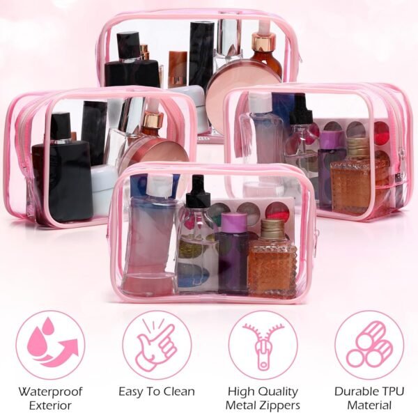 Weewooday 12 Pieces Clear Makeup Bags Cosmetic Storage Bags PVC Zipper Pouches Travel Waterproof Makeup Plastic Case for Women Organizing Toiletries Traveling Bathroom