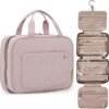 BAGSMART Toiletry Bag Travel Bag with Hanging Hook, Water-resistant Makeup Cosmetic Bag Travel Organizer for Accessories, Shampoo, Full-size Container, Toiletries