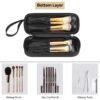 712bFjmldiL._SL1500_.jpg Ethereal Small Makeup Bag, 2 Layers Travel Makeup Bag with Makeup Brush Holder, Cosmetic Bag Black Make up Pouch for Women/Girls