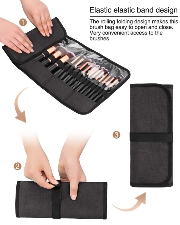 712d7FEKaxS._SL1500_.jpg OCHEAL Makeup Brush Holder,Makeup Brush Organizer,Travel Makeup Brushes Bag Cosmetic Bags Pouch for Women Cosmetic Brushes Makeup Artist -Brushes Not included