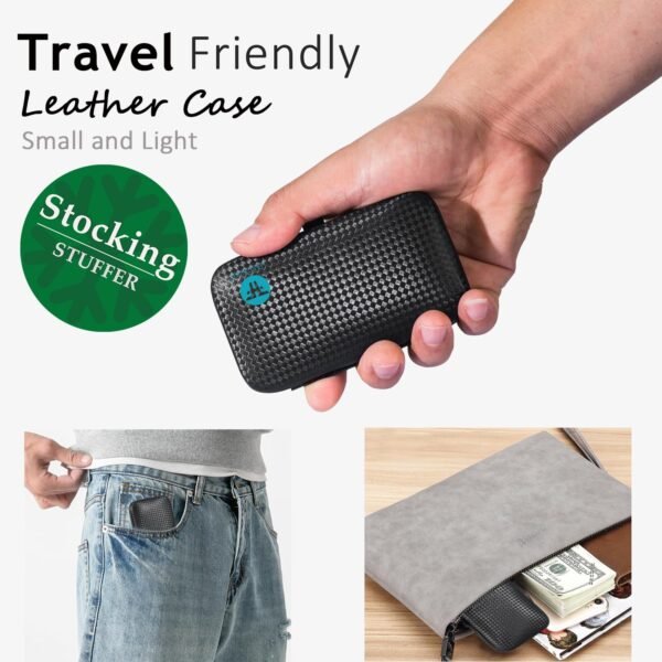 Manicure Set 9 in 1 Stainless Steel, Nail Clippers Scissors Pedicure Tools Kit - Portable Travel Grooming Kit for Men and Women with Black/Blue Leather Case (Blue)