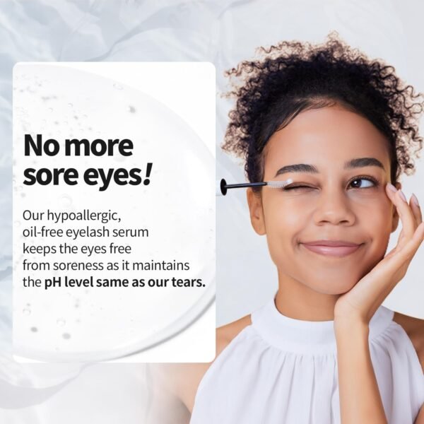 COSNORI Long Active Eyelash Serum - Korean Eyelash Boost Serum - Eyebrow Growth Enhancer for Longer and Thicker - Vegan Prostaglandin Free & Non Irritating - Peptides, Hyaluronic Acid, 0.3 fl.oz.