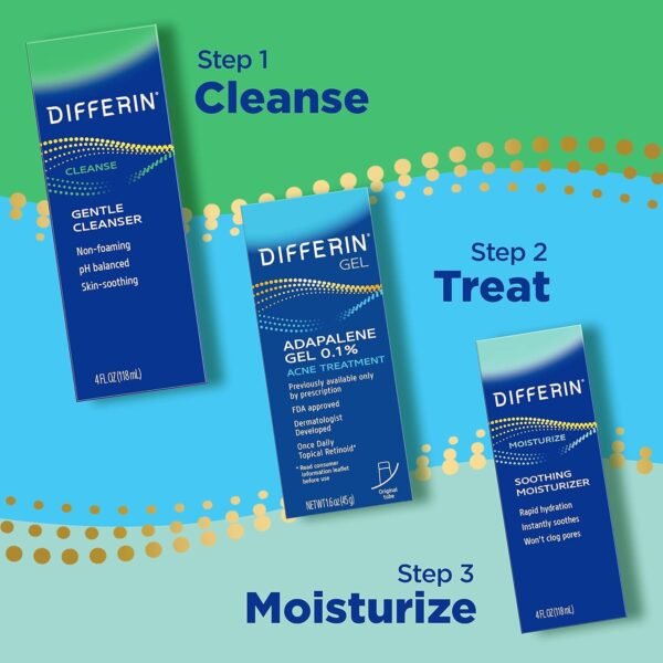 7134JLoxrL._SL1500_.jpg Differin Face Moisturizer, Soothing Lotion for Face and Body, Gentle Skin Care for Acne Prone Sensitive Skin, 4 oz (Packaging May Vary)