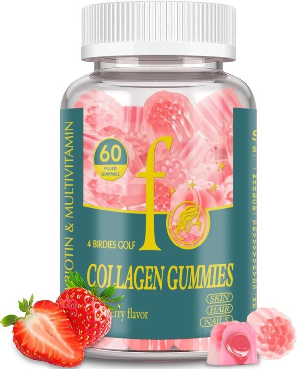 Collagen Peptides Gummies for Women Men Sugar-Free, Multi Collagen Peptides Hydrolyzed Protein Type I, II, III, V, X with Biotin Vitamin C A E D3 B6 B12 for Skin Hair Nails, Bone